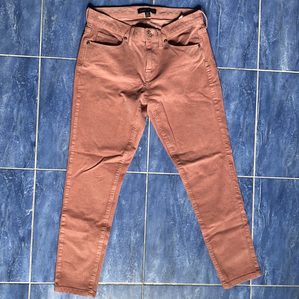 Banana Republic Blush Pink Skinny High Rise Corduroy Pants Jeans 26P New No Tag